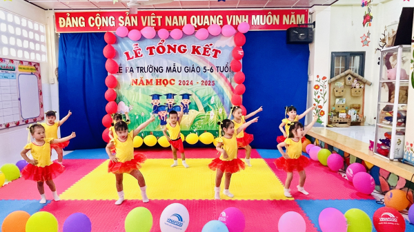 TRƯỜNG MẦM NON XƯƠNG HUÂN TỔ CHỨC LỄ TỔNG KẾT NĂM HỌC VÀ LỄ RA TRƯỜNG CHO CÁC CHÁU LỚP MẪU GIÁO 5 – 6 TUỔI NĂM HỌC 2024 - 2025