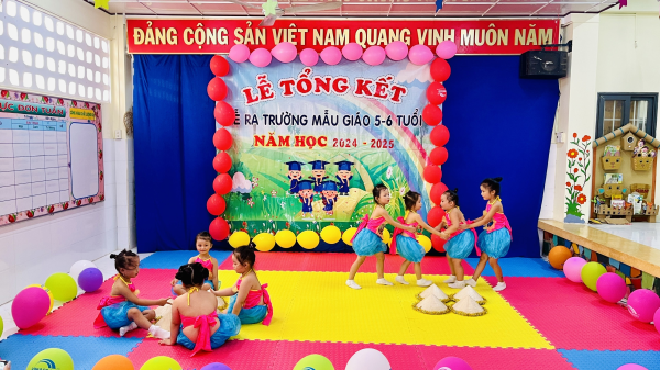 TRƯỜNG MẦM NON XƯƠNG HUÂN TỔ CHỨC LỄ TỔNG KẾT NĂM HỌC VÀ LỄ RA TRƯỜNG CHO CÁC CHÁU LỚP MẪU GIÁO 5 – 6 TUỔI NĂM HỌC 2024 - 2025