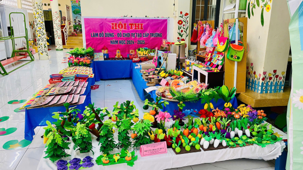 TRƯỜNG MẦM NON XƯƠNG HUÂN TỔ CHỨC HỘI THI LÀM ĐỒ DÙNG ĐỒ CHƠI TỰ TẠO  NĂM HỌC 2025 – 2026