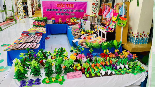 TRƯỜNG MẦM NON XƯƠNG HUÂN TỔ CHỨC HỘI THI LÀM ĐỒ DÙNG ĐỒ CHƠI TỰ TẠO  NĂM HỌC 2025 – 2026