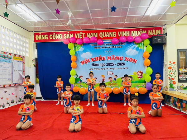 TRƯỜNG MẦM NON XƯƠNG HUÂN TỔ CHỨC  HỘI THI “HỘI KHỎE MĂNG NON” NĂM HỌC 2025 - 2026