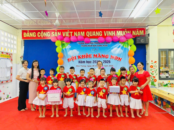 TRƯỜNG MẦM NON XƯƠNG HUÂN TỔ CHỨC  HỘI THI “HỘI KHỎE MĂNG NON” NĂM HỌC 2025 - 2026