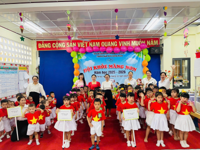 TRƯỜNG MẦM NON XƯƠNG HUÂN TỔ CHỨC  HỘI THI “HỘI KHỎE MĂNG NON” NĂM HỌC 2025 - 2026