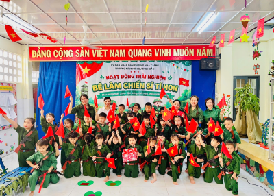TRƯỜNG MẦM NON XƯƠNG HUÂN TỔ CHỨC HOẠT ĐỘNG TRẢI NGHIỆM “BÉ LÀM CHIẾN SĨ TÍ HON” NĂM HỌC 2025 – 2026